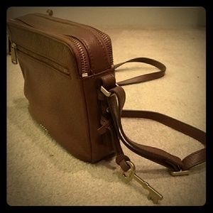 Fossil Brown Leather Satchel Small